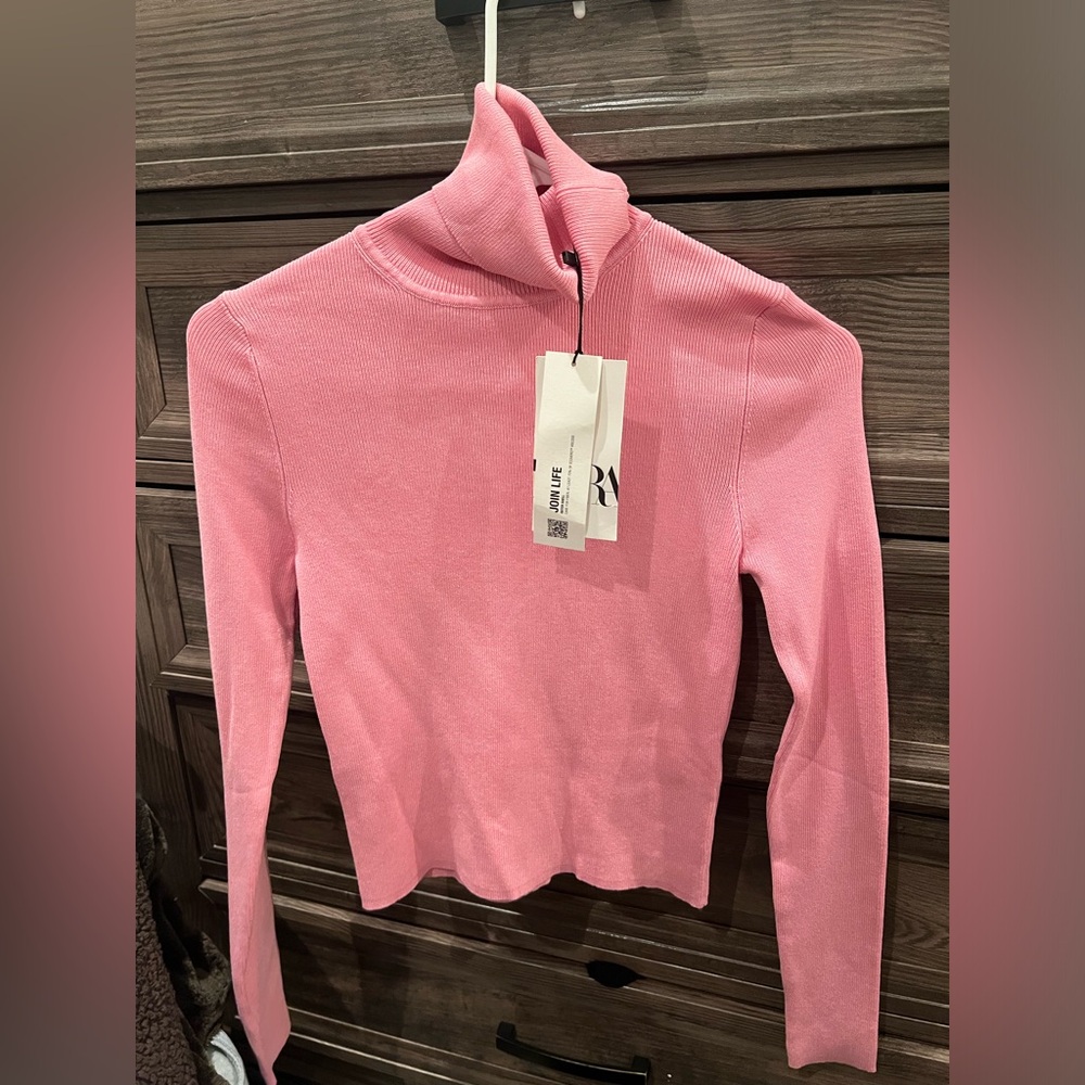 pink turtle neck from zara